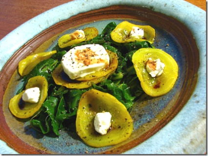 The fully plated golden beet dish