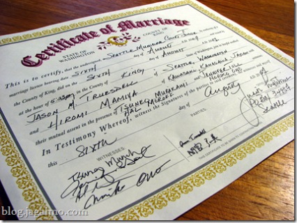 Certificate of Marriage